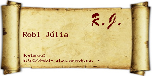 Robl Júlia névjegykártya